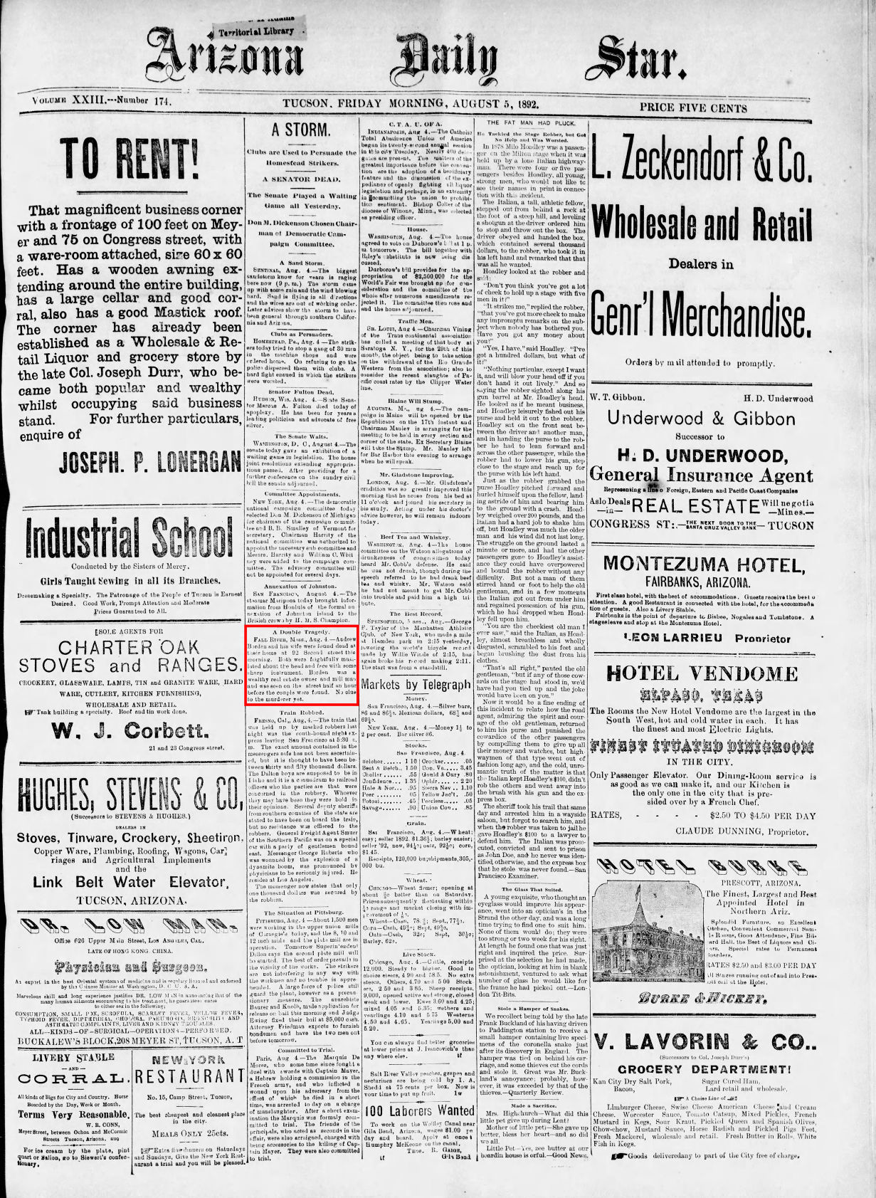 Aug. 5, 1892: Lizzie Borden took an axe, or did she?